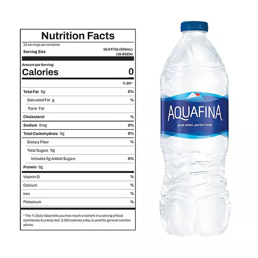 Aquafina Purified Drinking Water 16.9 oz., 32 pk.