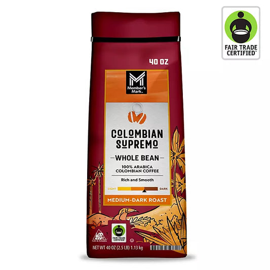 Member's Mark Colombian Supremo Whole Bean Coffee, 40 oz.