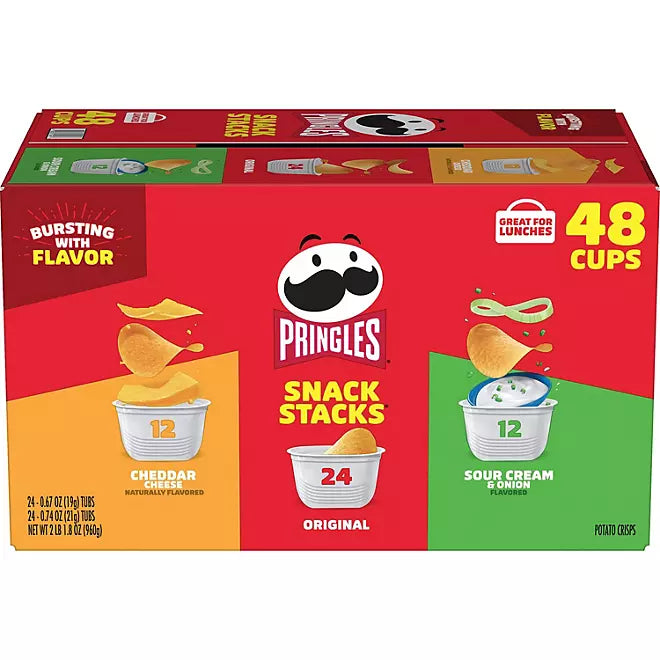 Pringles Snacks Stacks, Variety Pack Chips, 48 pk.