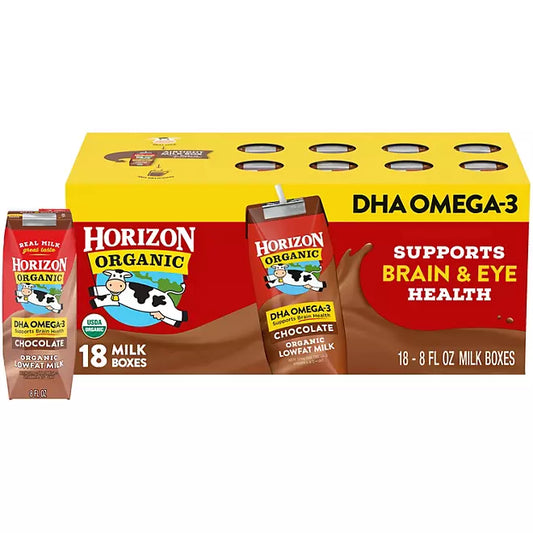 Horizon Organic Lowfat Chocolate Milk with DHA Omega-3, 8 fl. oz., 18 pk.