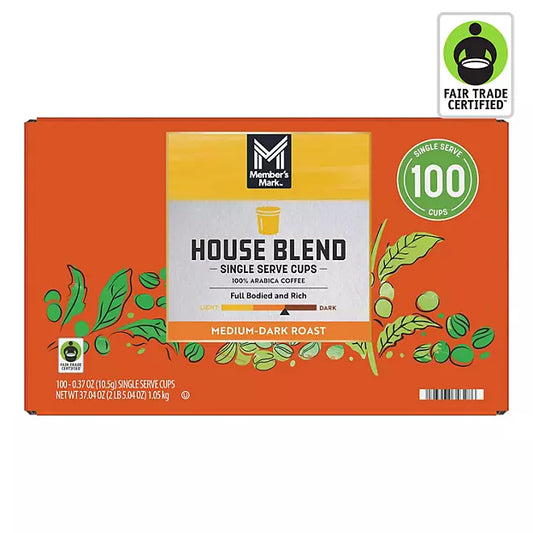 Member's Mark House Blend Medium Roast Coffee Pods, 100 ct