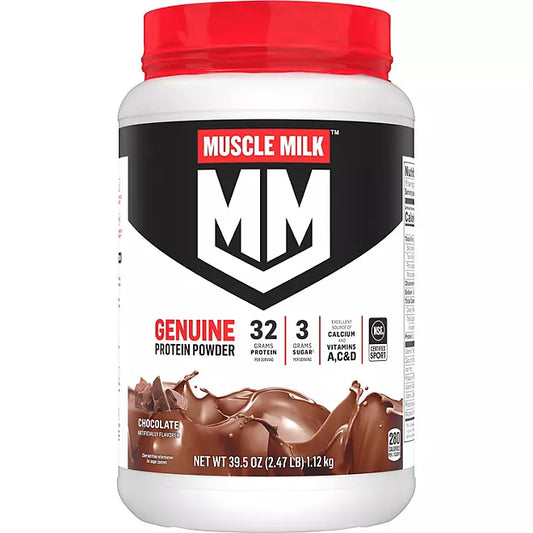 Muscle Milk Genuine 32g Whey Protein Powder, Chocolate 2.47 lbs.
