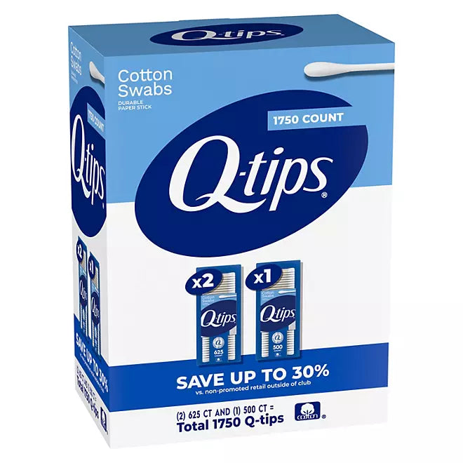 Q-tips Cotton Swabs, 1750 ct., 3 pk.