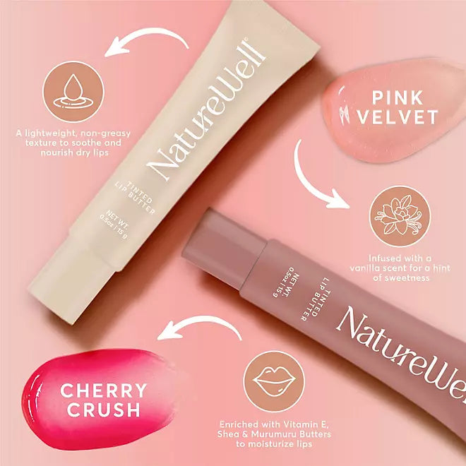 NatureWell Tinted Lip Butter, 0.50 oz., 4 pk.